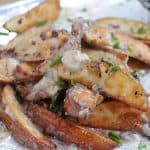 Blue Cheese Roasted Potato Wedges with chives
