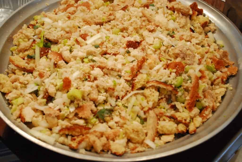 Traditional Southern Cornbread Dressing - Two Lucky Spoons