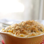 Baked Crab Mac-n-Cheese with bread crumb topping