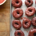 Chocolate Donuts with Strawberry Glaze