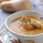 Butternut Squash Soup with Parmesan Sage Croutons