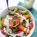 Buffalo Salad with Shoestring Fried Onions