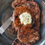 Steak with Blue Cheese Butter from EatinontheCheap.com