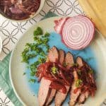 Flank Steak with Balsamic Red Onion Marmalade