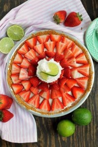 No Bake Strawberry Buttermilk Key Lime Pie