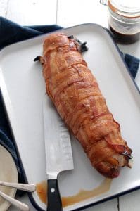 Grilled Maple Bacon Pork Tenderloin with Bacon Weave