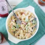 Creamy Rotini Pasta Salad for picnics