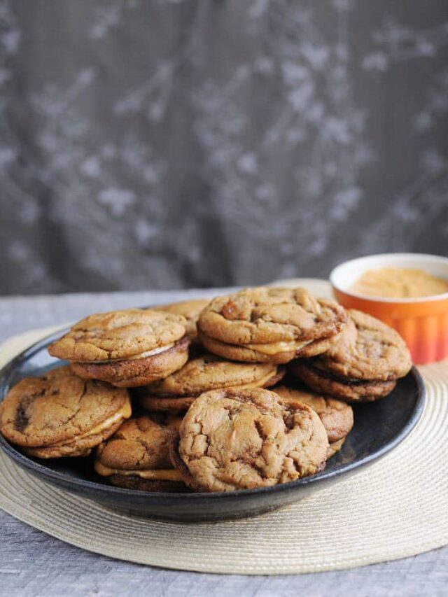 How to Make Pumpkin Spice Cookie Sandwiches - Two Lucky Spoons