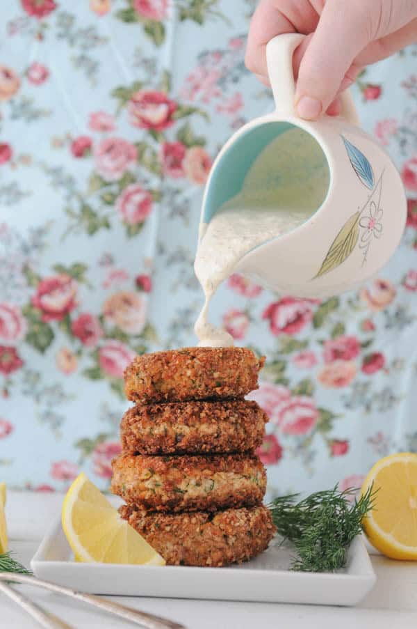 Low Carb Keto Salmon Croquettes with Creamy Remoulade Sauce