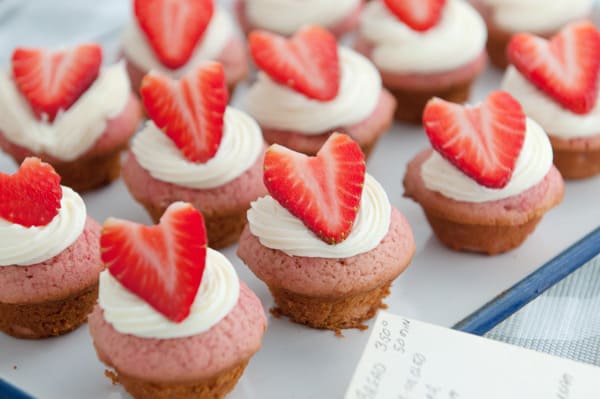 Mini Strawberry Jam Cupcakes