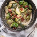 Brussels Sprouts In A Bacon Lemon Cream Sauce
