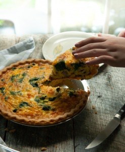 Deep Dish Chicken Bacon Quiche - Two Lucky Spoons
