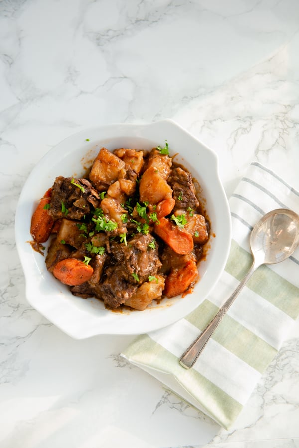 Old Fashioned Beef Stew with red wine