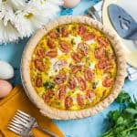 Bacon Spinach Quiche with Tomatoes