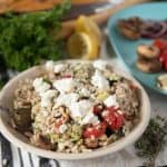Barley Salad topped with goat cheese